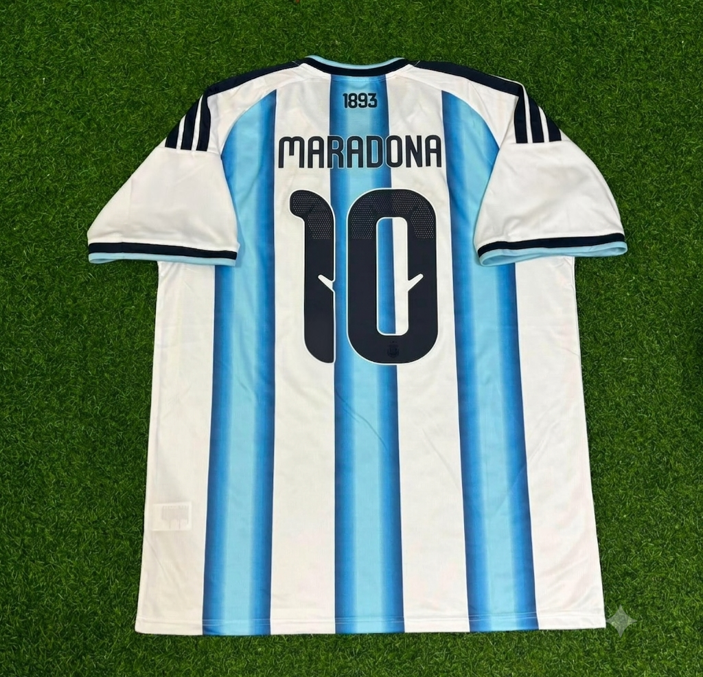 Diego Armando Maradona Argentina Retro Home White Football Jersey