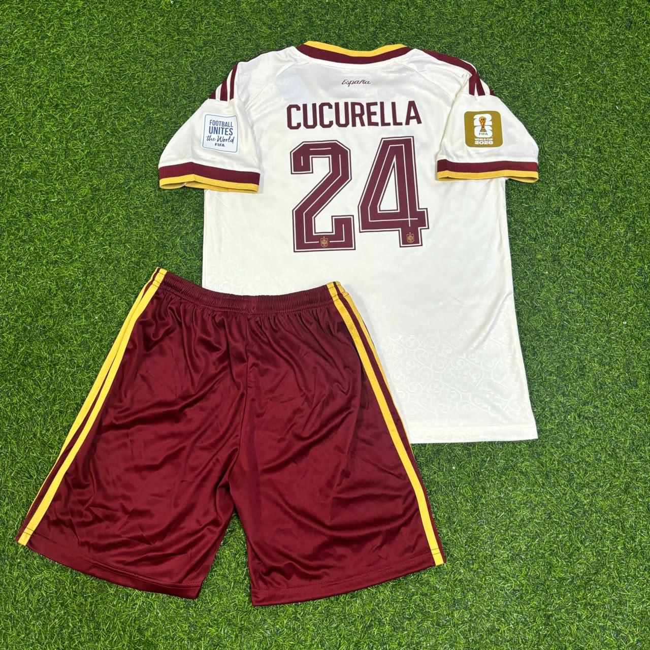 Spain World Cup 2026 Marc Cucurella Kids Football Jersey
