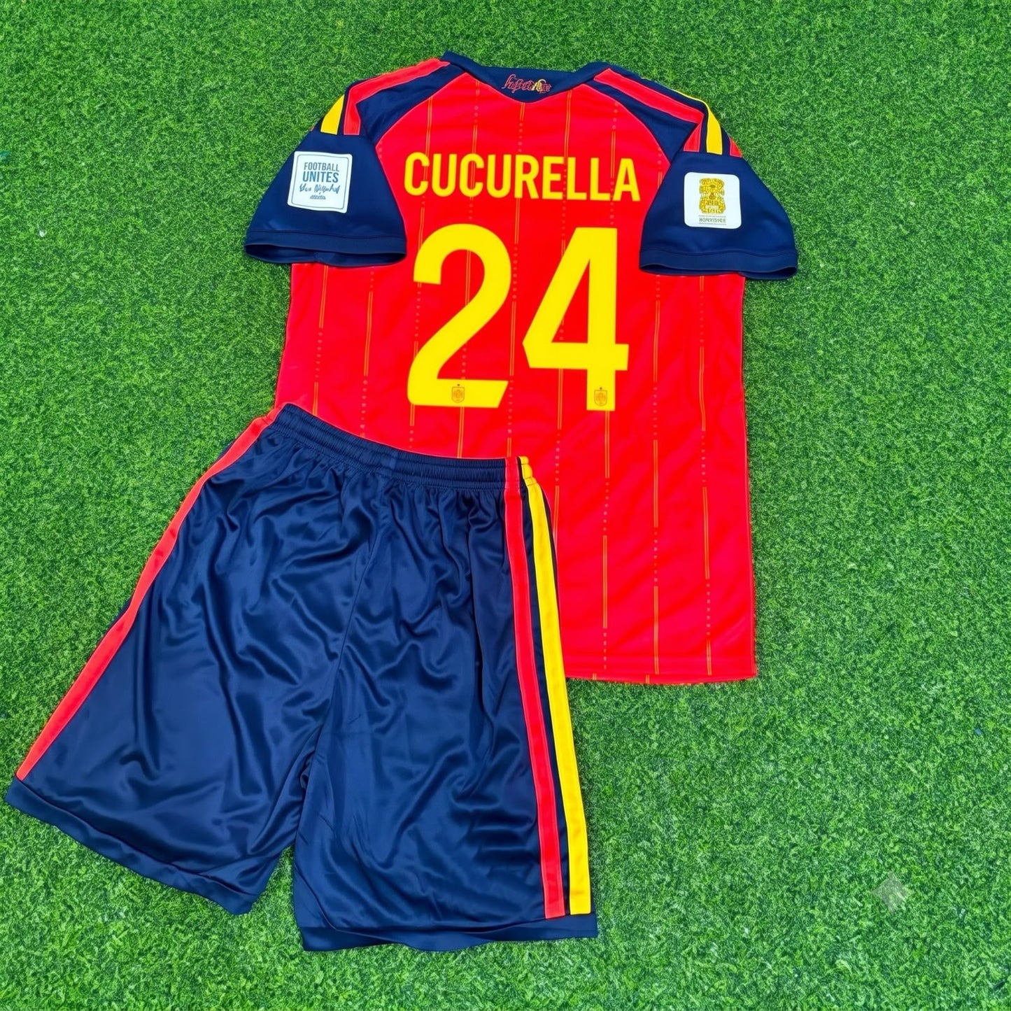 Spain World Cup 2026 Marc Cucurella #24 Kids Football Jersey