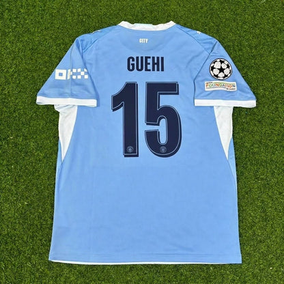 Marc Guéhi #15 Manchester City 2026-27 Home Champions League Patch Football Jersey