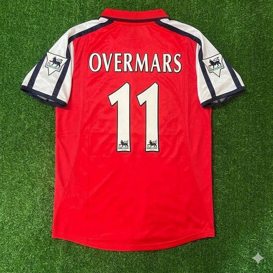 Marc Overmars #11 Arsenal 1999-2002 Red White Retro Football Jersey