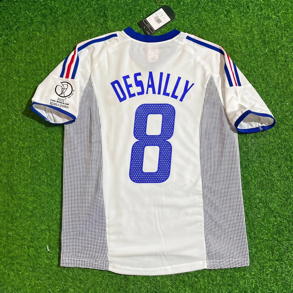 Marcel Desailly #8 France 2002 World Cup Away White Retro Football Jersey