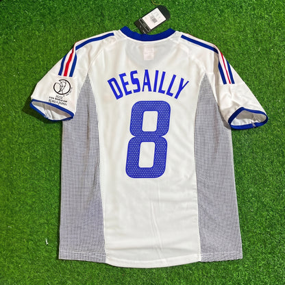 Marcel Desailly #8 France 2002 World Cup Away White Retro Football Jersey