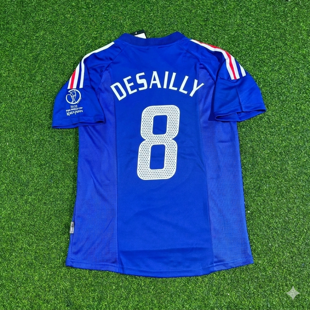 France World Cup 2002 Marcel Desailly #8 Retro Football Jersey