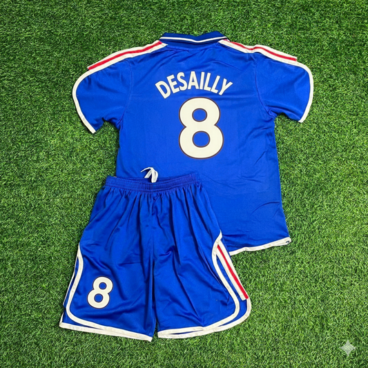 France EURO 2000 Marcel Desailly 8- 2002 Retro Kids Football Jersey