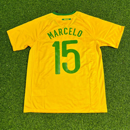 Brazil World Cup 2010 Marcelo Retro Yellow Football Jersey