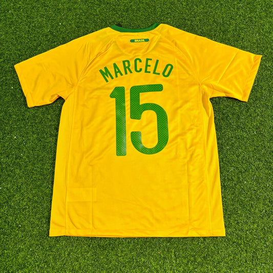 Brazil World Cup 2010 Marcelo Retro Yellow Football Jersey