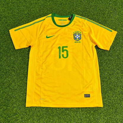 Brazil World Cup 2010 Marcelo Retro Yellow Football Jersey
