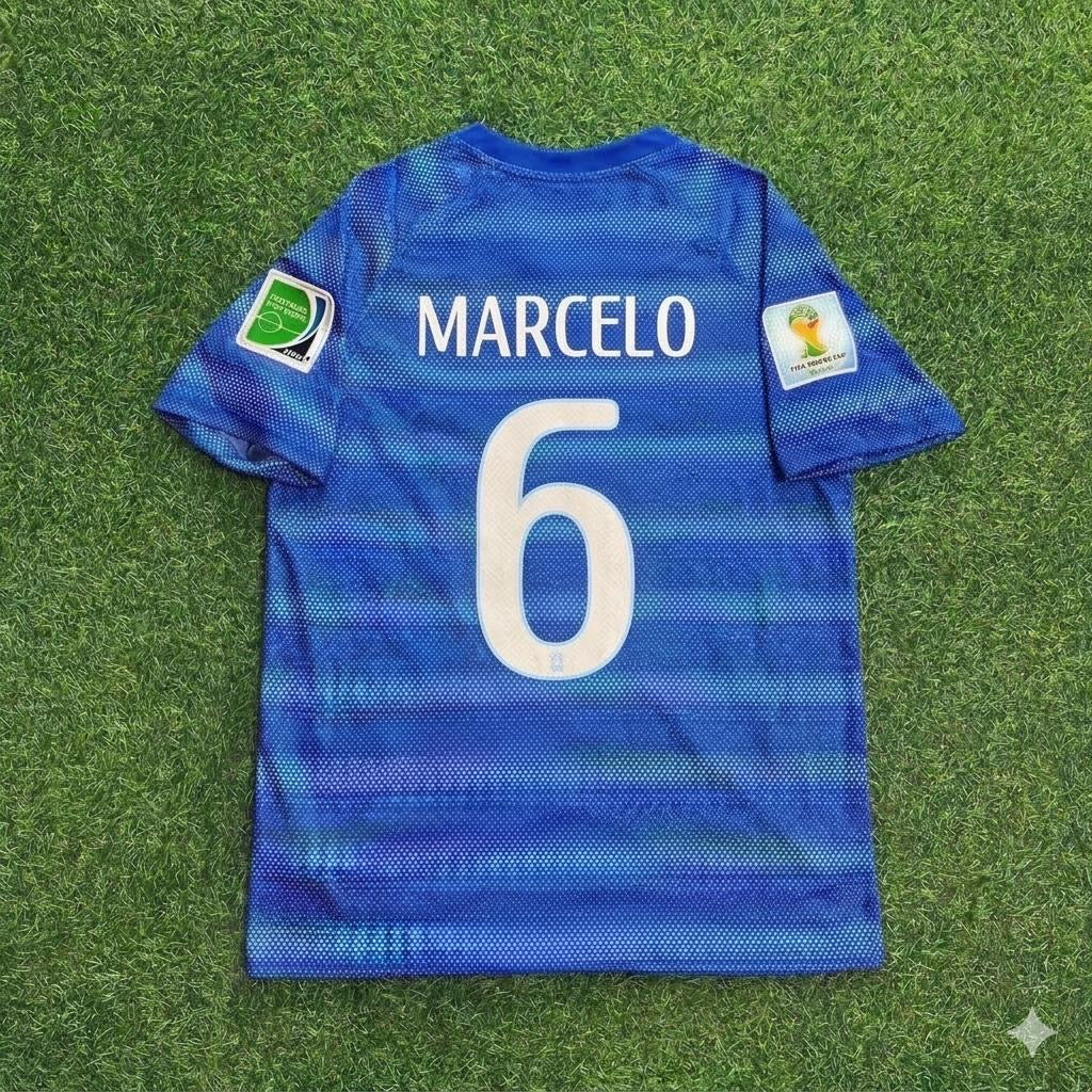 Marcelo 6- 2014 World Cup Retro Blue Football Jersey