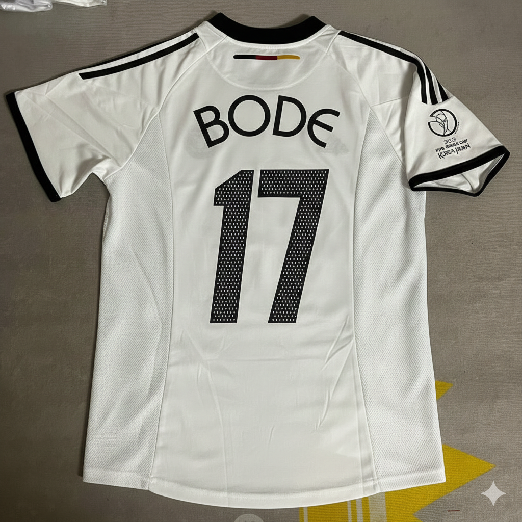 Germany World Cup 2002 Marco Bode Deutschland Japan Korea White Retro Football Jersey