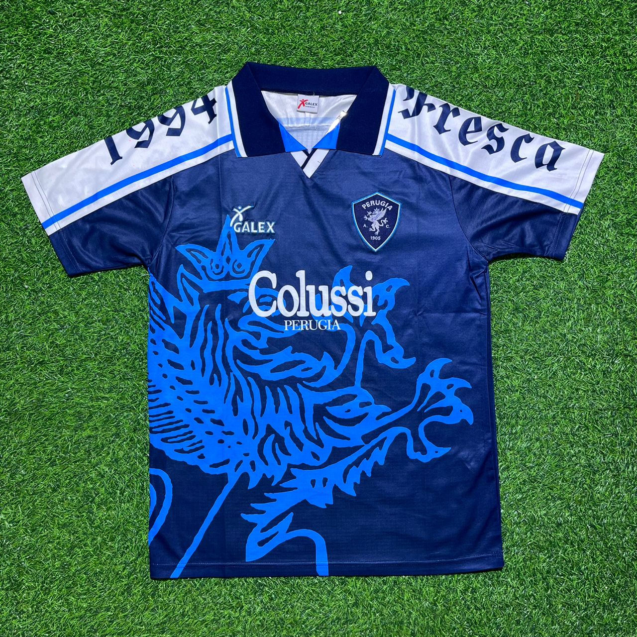 Fabrizio Ravanelli Perugia Retro Blue Football Jersey Kit