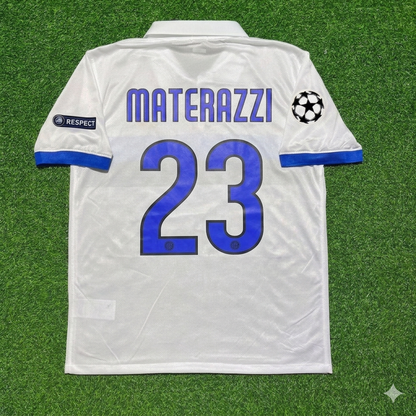 Marco Materazzi Inter 2009/2010 White Retro Football Jersey Kit