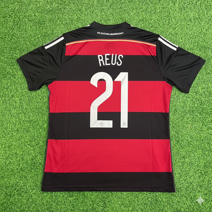 Germany World Cup 2014 Marco Reus Deutschland Brazil Black Red Retro Football Jersey