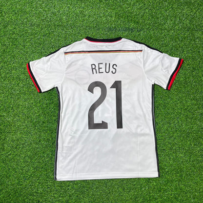 Germany World Cup 2014 Marco Reus - Deutschland White Retro Football Jersey Kit