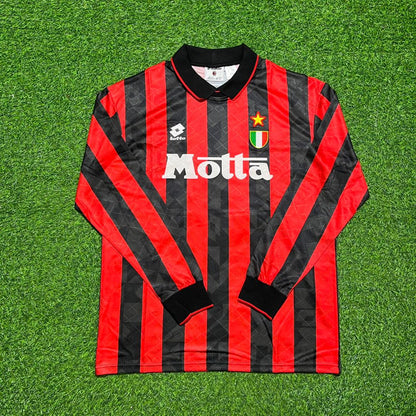AC Milan 1993 1994 Home Long Sleeve Retro Football Jersey