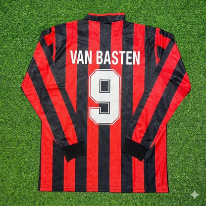Marco van Basten #9 AC Milan 1989-1990 Retro Long Sleeve Football Jersey Kit