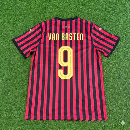 Marco van Basten AC Milan 120th Anniversary Special Golden Retro Football Jersey Kit
