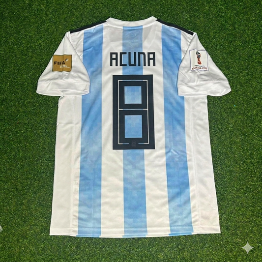 Argentina World Cup 2018 Marcos Acuña Home Retro Football Jersey