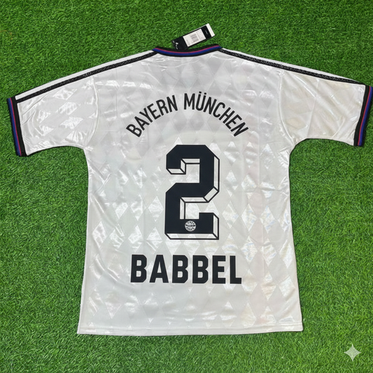 Markus Babbel Bayern Munich 1997 1998 Away White Retro Football Jersey Kit