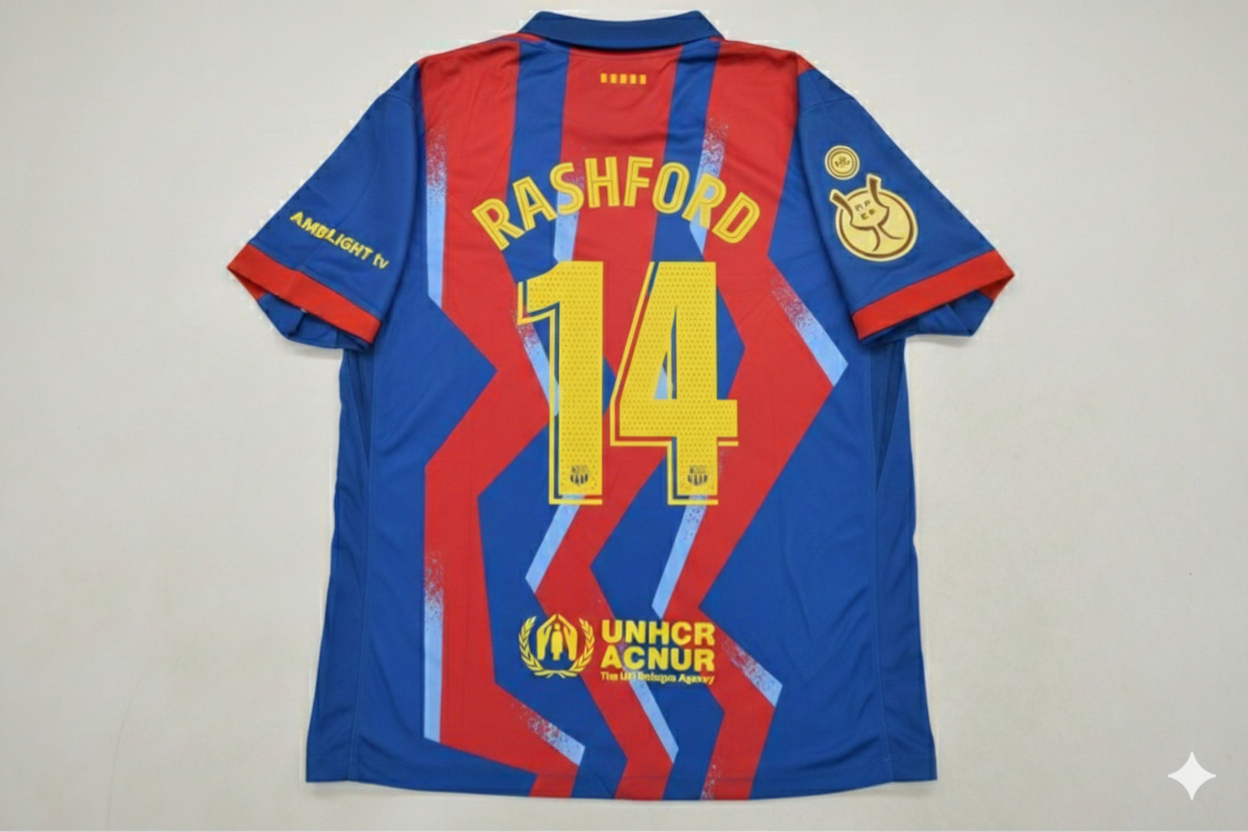 Marcus Rashford 14- Barcelona Supercopa de España 2026 Football Jersey