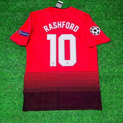 Marcus Rashford #10 Manchester United 2018-2019 Season Home Red Retro Football Jersey