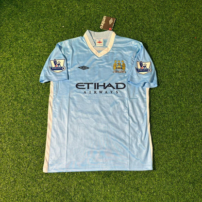 Mario Balotelli 45 Manchester City 2011/12 Home Kit Blue Retro Football Jersey