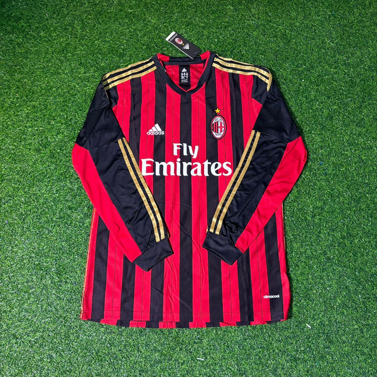 Mario Balotelli AC Milan 2013/14 Long Sleeve Home Retro Football Jersey Collection