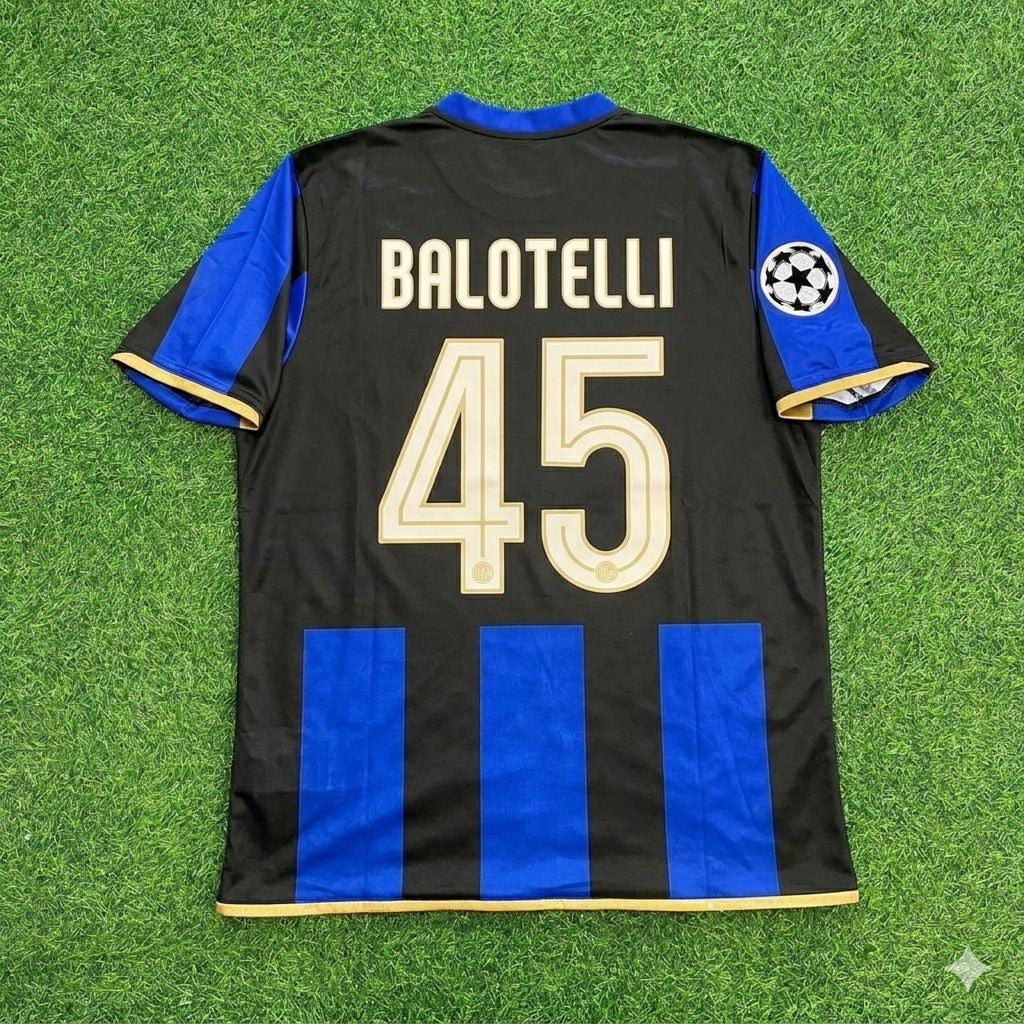 Mario Balotelli #45 Inter Milan 2008/09 Retro Football Jersey Kit