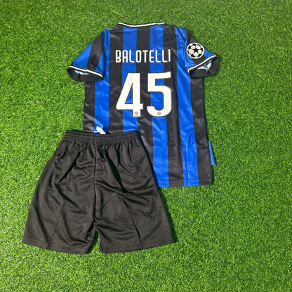 Mario Balotelli Inter Milan 2010 Champions League Final Kids Retro Kids Football Jersey Collection