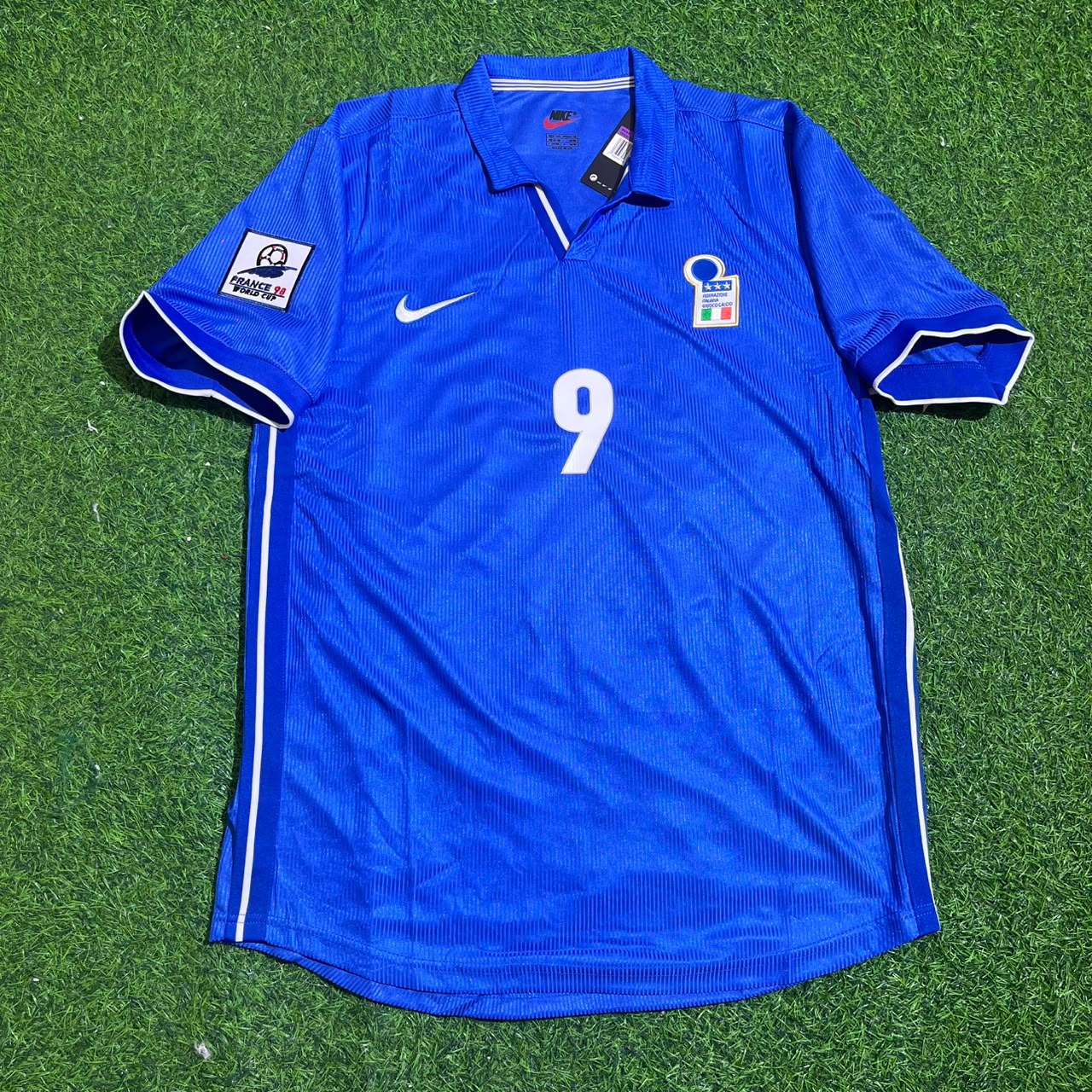 Mario Balotelli Italy Home Blue Retro Football Jersey Kit