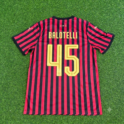 Mario Balotelli AC Milan 120th Anniversary Special Golden Retro Football Jersey Kit