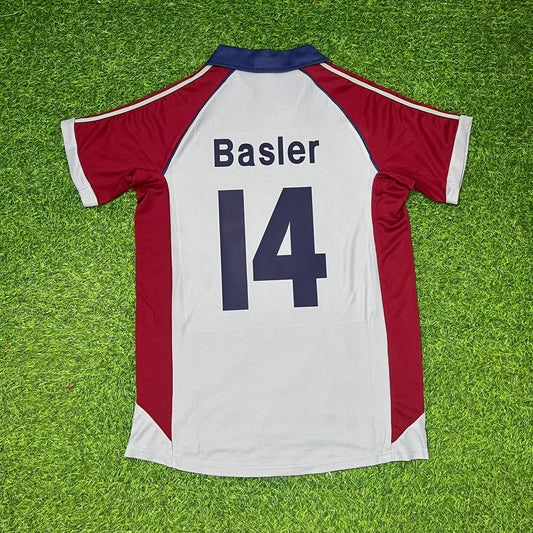 Mario Basler #14 FC Bayern München 1998-1999 Auswärts Retro Fußballtrikot Grau Jersey
