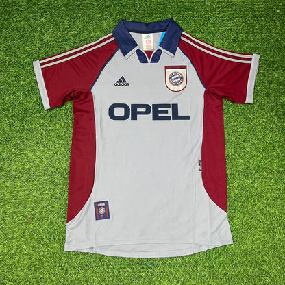 Mario Basler #14 FC Bayern München 1998-1999 Auswärts Retro Fußballtrikot Grau Jersey