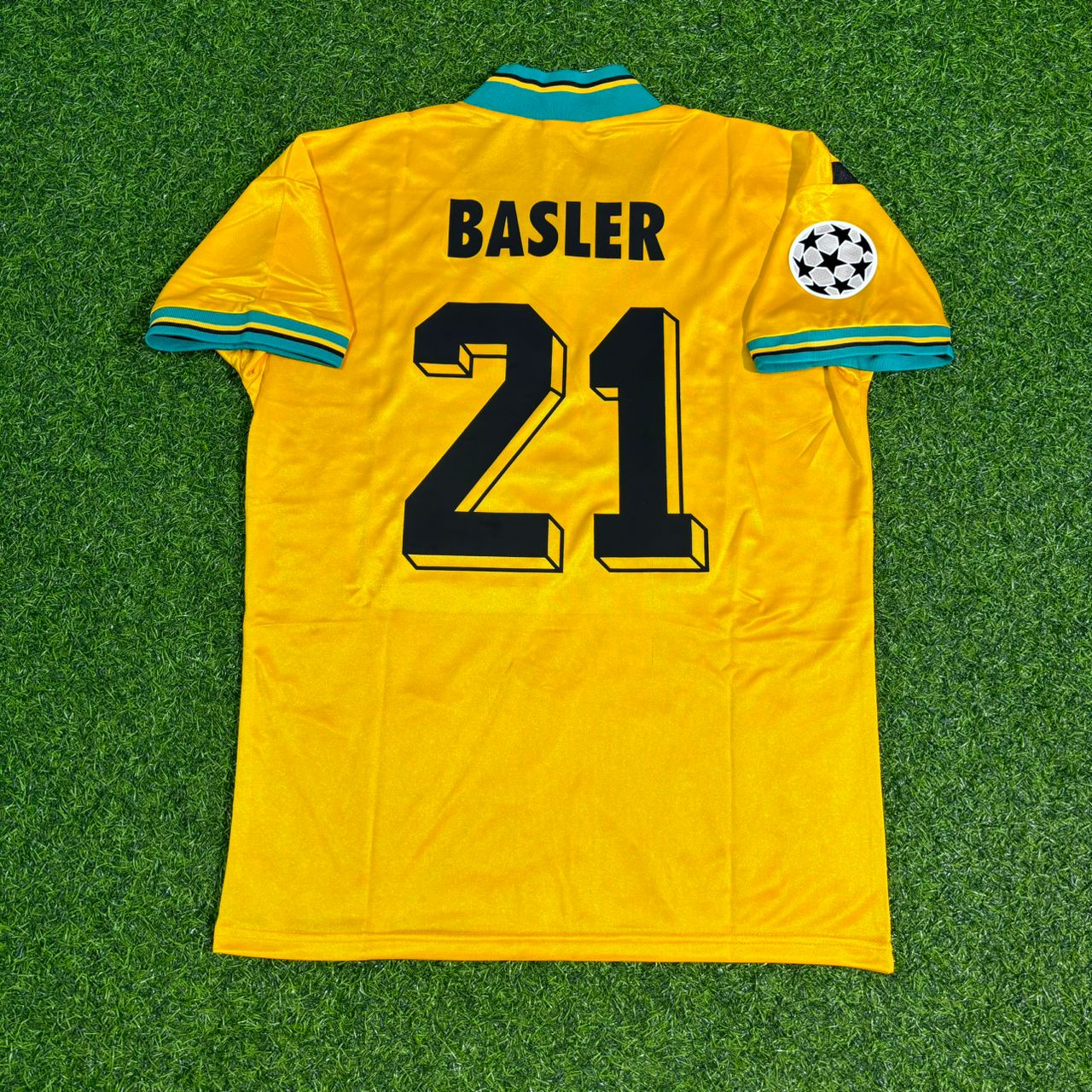 Mario Basler #21 Bayern München Gelb Retro Fußballtrikot Jersey