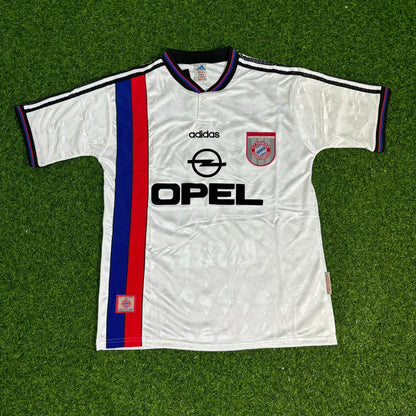 Mario Basler Bayern München 1997-1998 Auswärts Weiß Retro Fußballtrikot Jersey