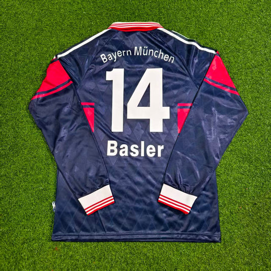 Mario Basler FC Bayern München 1997/98 Saison Langarm Heim Retro