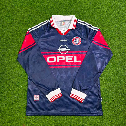 Mario Basler FC Bayern München 1997/98 Saison Langarm Heim Retro
