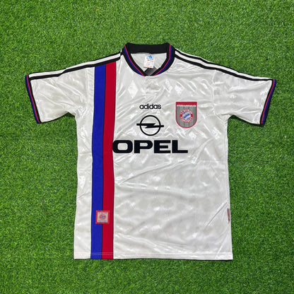 Mario Basler Bayern Munich 1997-1998 Away White Retro Football Jersey Collection