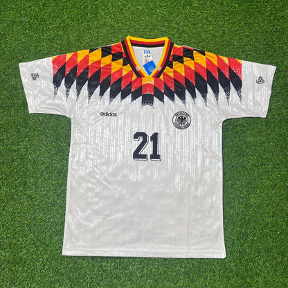 Mario Basler Deutschland 1994 World Cup Retro Football Jersey Kit