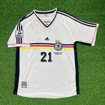 Mario Basler Deutschland WM 1998 Retro Germany Fußballtrikot Jersey