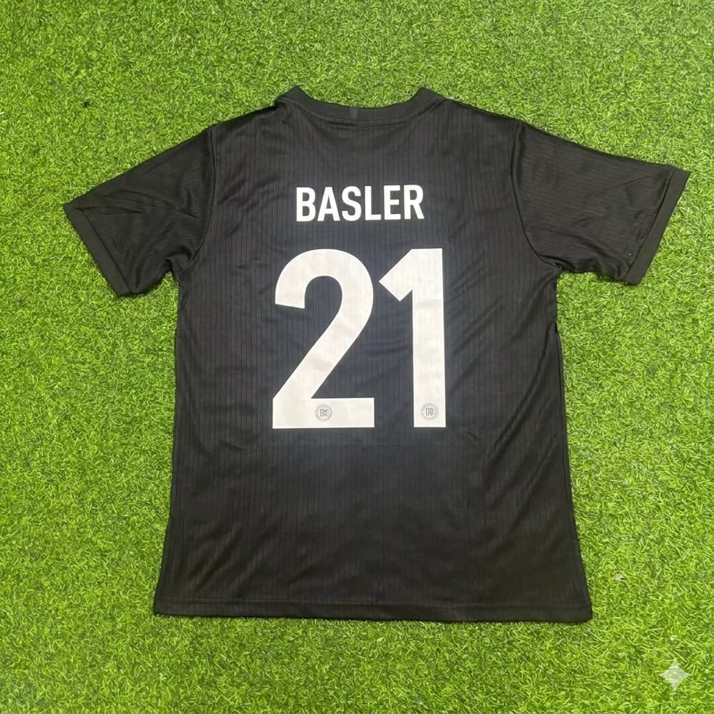 Mario Basler Germany 125 Years Special Black Football Jersey Kit