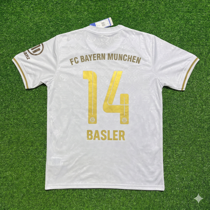 Mario Basler #14 FC Bayern München 125 Years Anniversary Special-Edition White Football Jersey