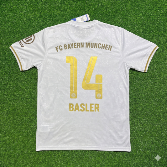 Mario Basler #14 FC Bayern München 125 Years Anniversary Special-Edition White Football Jersey