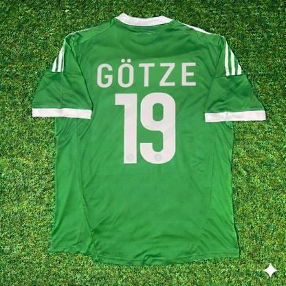 Germany EURO 2012 Mario Götze Green Retro Football Jersey