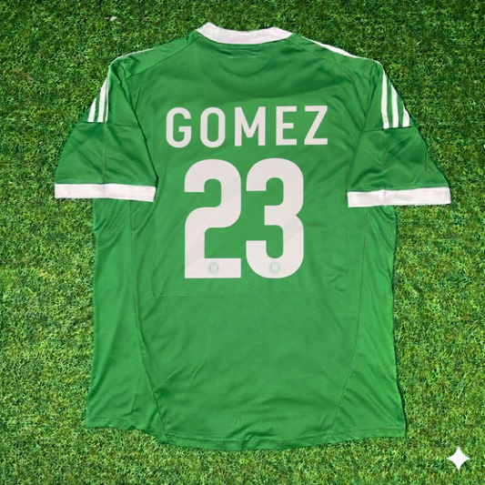 Germany EURO 2012 Mario Gomez Green Retro Football Jersey
