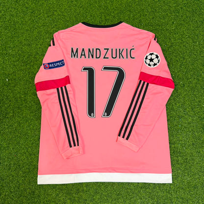 Mario Mandzukic Juventus Pink Retro 2015-2016 Pink Football Jersey