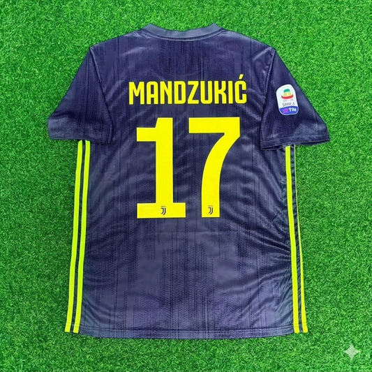 Mario Mandžukić 17# Juventus 2017-2018 Retro Home Football Jersey Kit