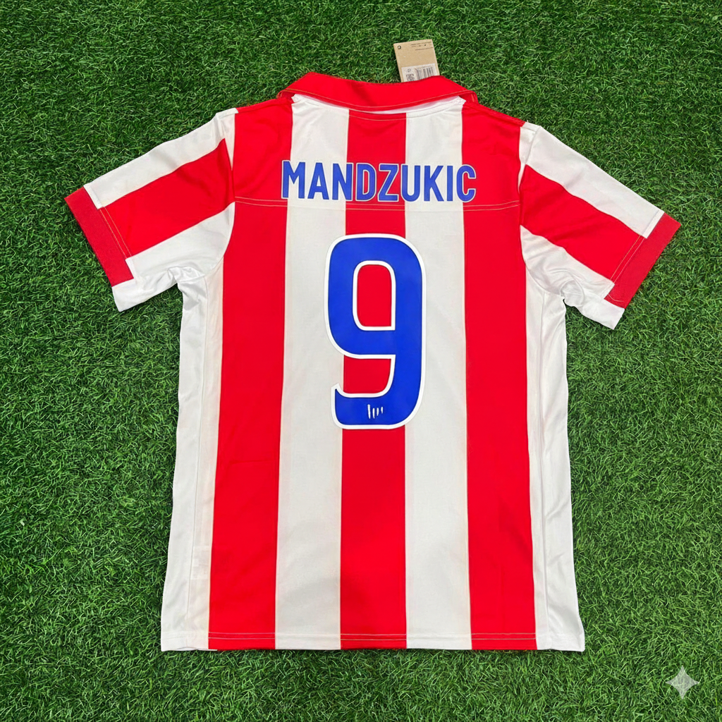 Mario Mandzukic Atletico de Madrid Retro Soccer Football Jersey Kit Shirt