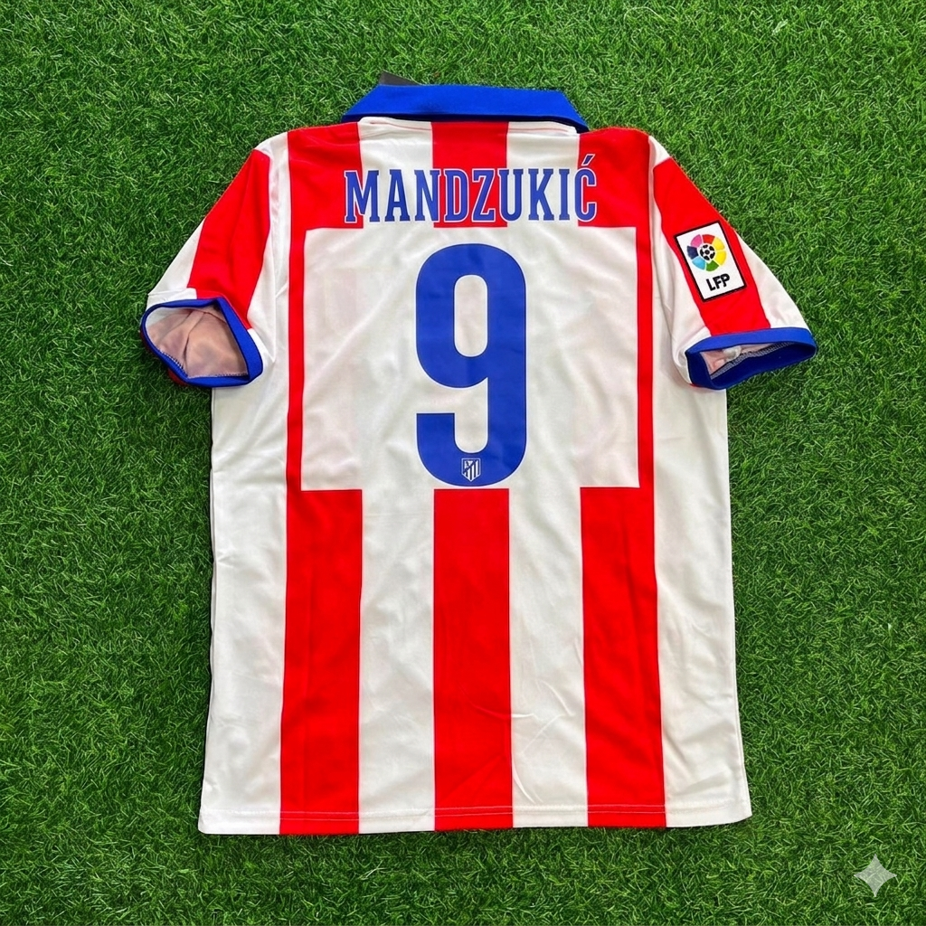 Mario Mandzukic 9 Atlético Madrid Home 2014/15 Retro Kit Football Jersey