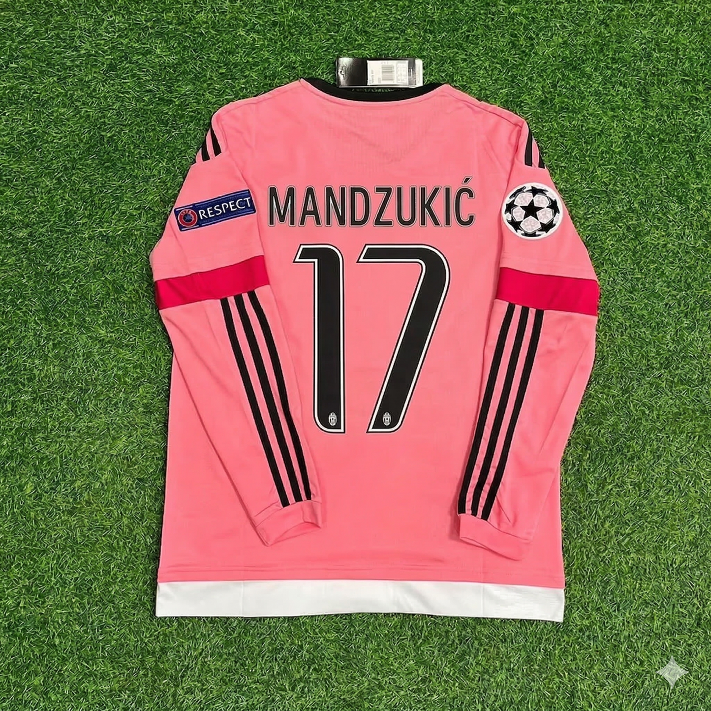 Mario Mandzukic Juventus Pink Retro 2015-2016 Pink Football Jersey